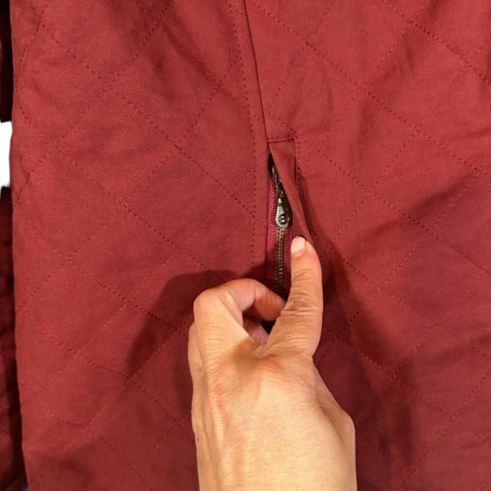 Orvis Maroon Collared Button Front Lightweight Fa… - image 6